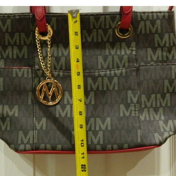 MFK Collection M Logo Stylish Tote Vegan Leather - Picture 5 of 7